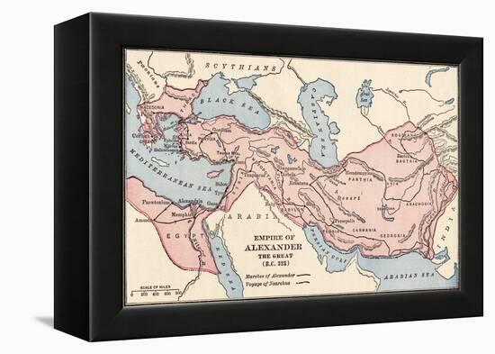 Map of the Empire of Alexander the Great in 323 Bc-null-Framed Premier Image Canvas