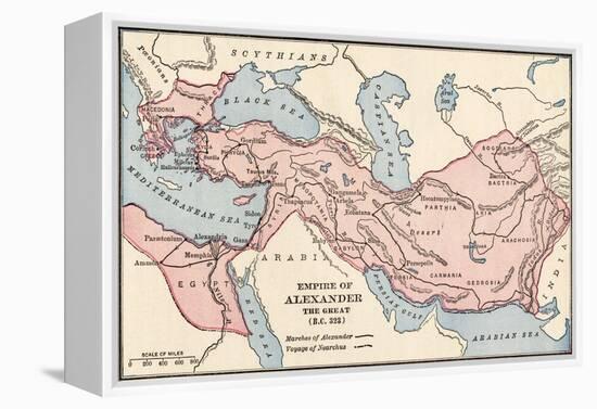 Map of the Empire of Alexander the Great in 323 Bc-null-Framed Premier Image Canvas