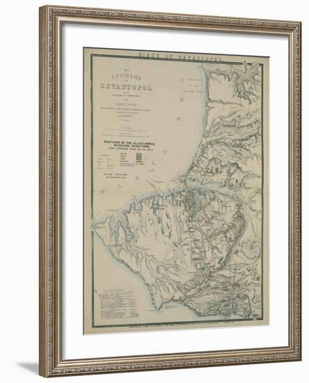 Map of the Environs of Sevastopol, 1854-James Wyld-Framed Giclee Print