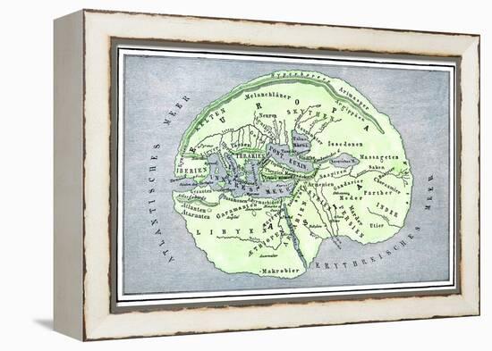 Map of the Flat Earth According to Herodotus, Ancient Greek Historian-null-Framed Premier Image Canvas