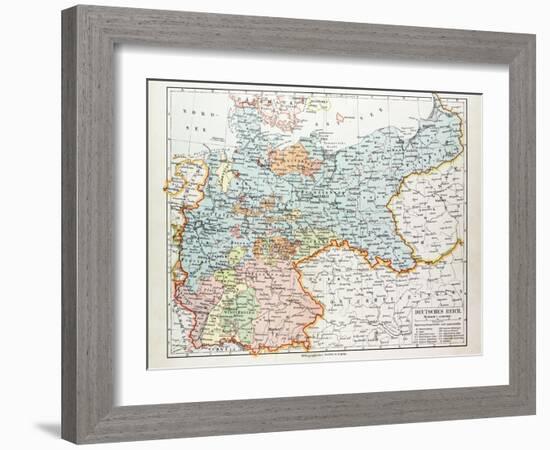 Map of the German Empire 1899-null-Framed Giclee Print