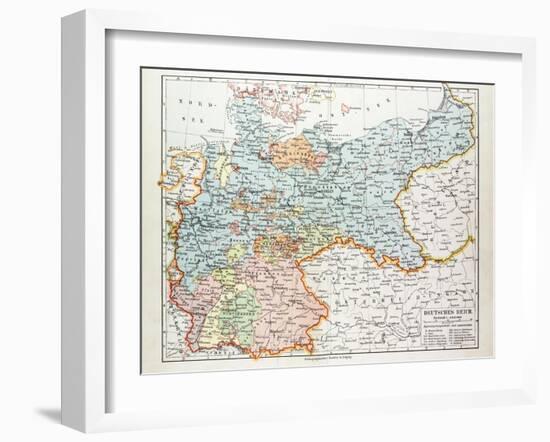 Map of the German Empire 1899-null-Framed Giclee Print