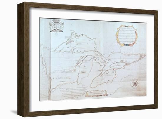 Map of the Great Lakes-Jolliet-Framed Giclee Print