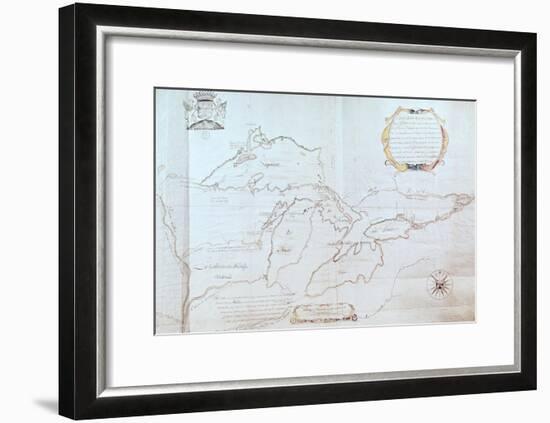 Map of the Great Lakes-Jolliet-Framed Giclee Print