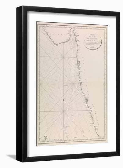 Map of the Gujarat Coast, 1798 (Print)-French School-Framed Giclee Print