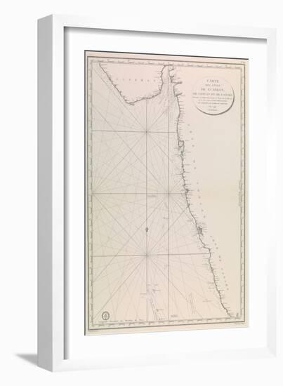 Map of the Gujarat Coast, 1798 (Print)-French School-Framed Giclee Print