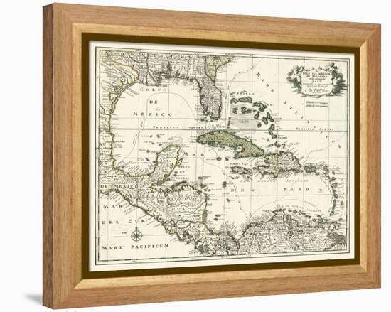 Map of the Gulf of Mexico-null-Framed Stretched Canvas