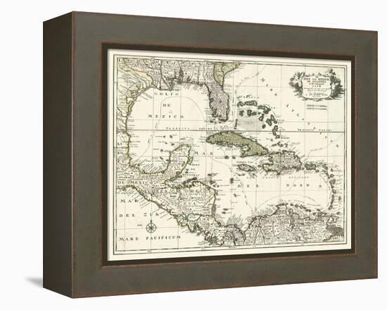 Map of the Gulf of Mexico-null-Framed Stretched Canvas