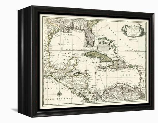 Map of the Gulf of Mexico-null-Framed Stretched Canvas