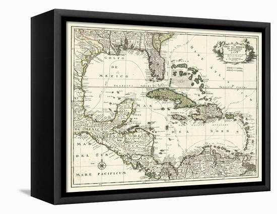 Map of the Gulf of Mexico-null-Framed Stretched Canvas