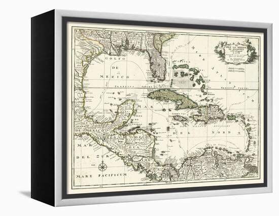 Map of the Gulf of Mexico-null-Framed Stretched Canvas