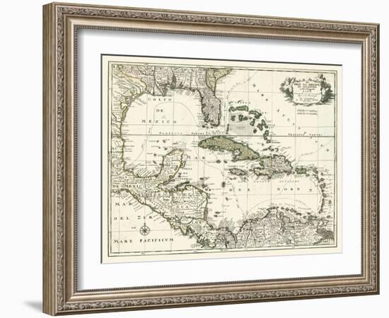 Map of the Gulf of Mexico-null-Framed Art Print