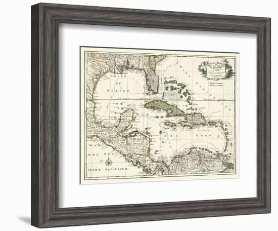 Map of the Gulf of Mexico--Framed Art Print