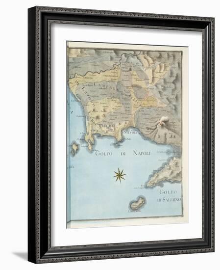 Map of the Gulf of Naples and Surrounding Area from 'Campi Phlegraei: Observations on the Volcanoes-Pietro Fabris-Framed Giclee Print