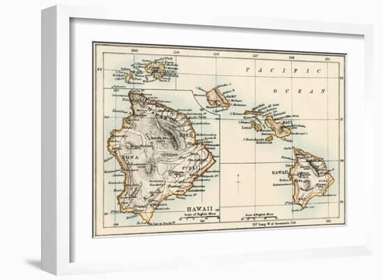 Map of the Hawaiian Islands, 1870s-null-Framed Giclee Print