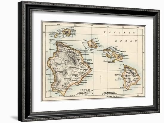 Map of the Hawaiian Islands, 1870s-null-Framed Giclee Print