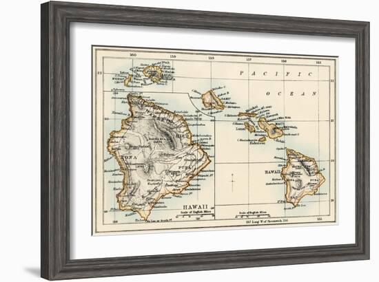 Map of the Hawaiian Islands, 1870s-null-Framed Giclee Print