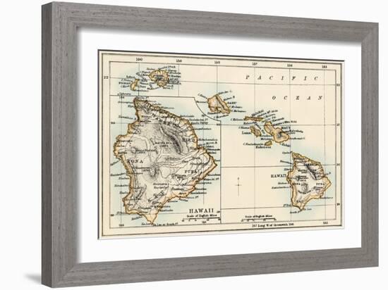 Map of the Hawaiian Islands, 1870s-null-Framed Giclee Print