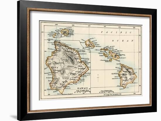 Map of the Hawaiian Islands, 1870s-null-Framed Giclee Print