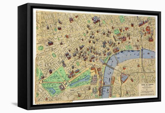 Map of the Heart of London, Published by Francis Chichester-null-Framed Premier Image Canvas