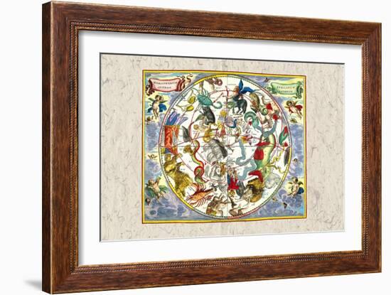 Map of the Heavens-Andreas Cellarius-Framed Art Print