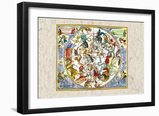 Map of the Heavens-Andreas Cellarius-Framed Art Print