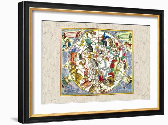 Map of the Heavens-Andreas Cellarius-Framed Art Print