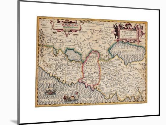 Map of the Holy Land, from 'Atlas Sive Cosmographicae Meditationes' by Henricus Hondius,…-Gerardus Mercator-Mounted Giclee Print