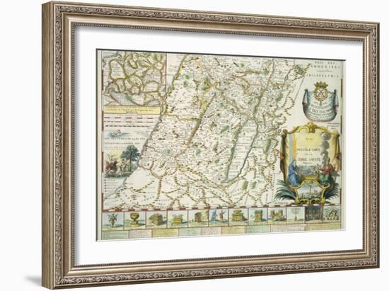 Map of the Holy Land in Old Testament Times by Mons L'Abbe de La Grive, 1772-null-Framed Giclee Print