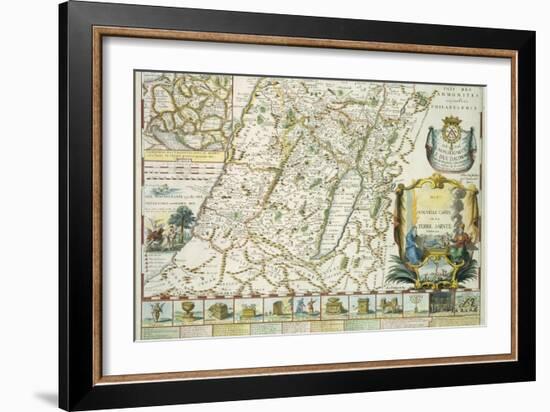 Map of the Holy Land in Old Testament Times by Mons L'Abbe de La Grive, 1772-null-Framed Giclee Print