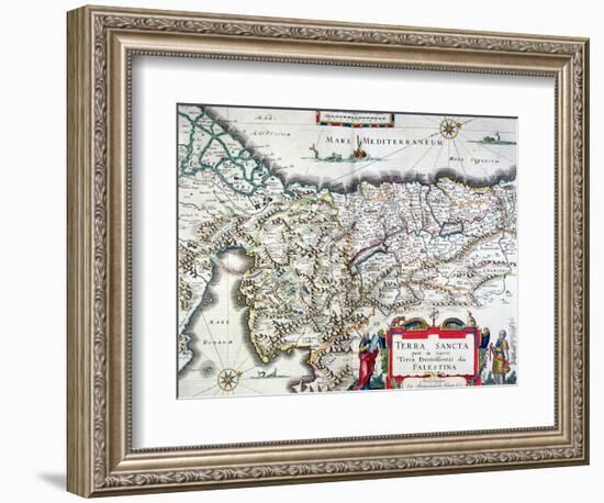 Map of the Holy Land, Published in Amsterdam, 1629-Willem Janszoon Blaeu-Framed Giclee Print