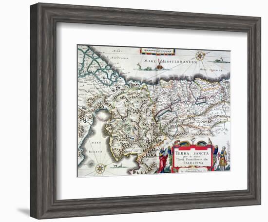 Map of the Holy Land, Published in Amsterdam, 1629-Willem Janszoon Blaeu-Framed Giclee Print