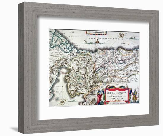 Map of the Holy Land, Published in Amsterdam, 1629-Willem Janszoon Blaeu-Framed Giclee Print