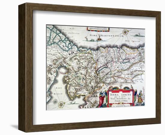 Map of the Holy Land, Published in Amsterdam, 1629-Willem Janszoon Blaeu-Framed Giclee Print