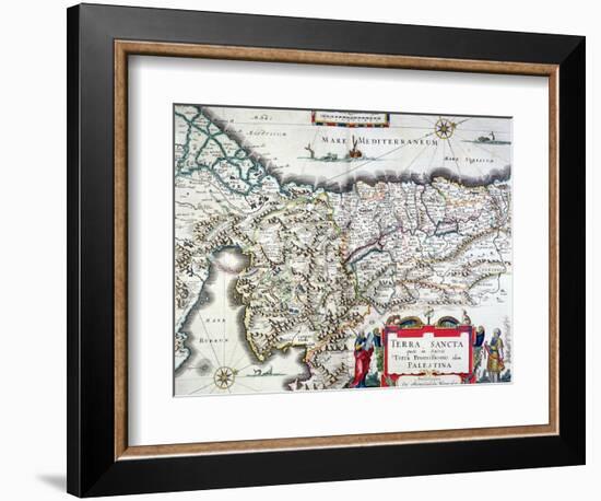 Map of the Holy Land, Published in Amsterdam, 1629-Willem Janszoon Blaeu-Framed Giclee Print