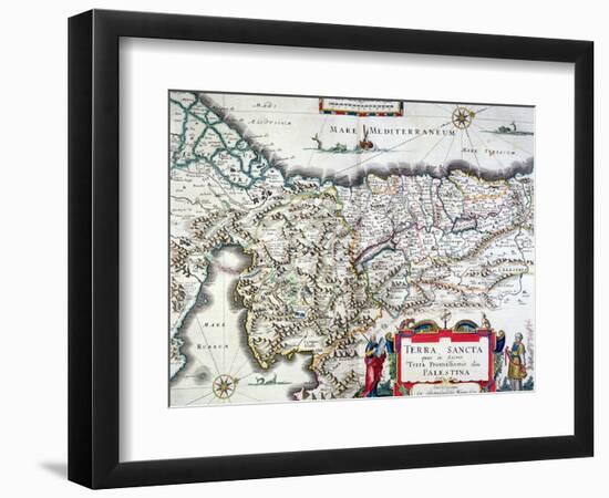 Map of the Holy Land, Published in Amsterdam, 1629-Willem Janszoon Blaeu-Framed Giclee Print