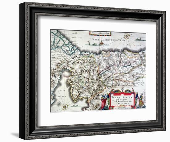 Map of the Holy Land, Published in Amsterdam, 1629-Willem Janszoon Blaeu-Framed Giclee Print