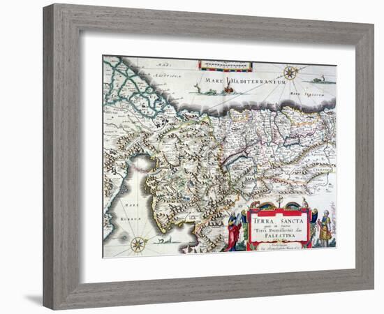 Map of the Holy Land, Published in Amsterdam, 1629-Willem Janszoon Blaeu-Framed Giclee Print