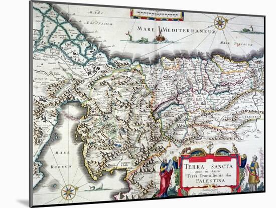 Map of the Holy Land, Published in Amsterdam, 1629-Willem Janszoon Blaeu-Mounted Giclee Print