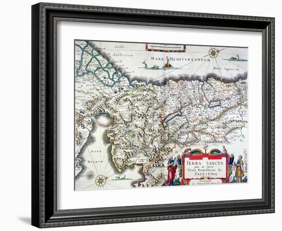 Map of the Holy Land, Published in Amsterdam, 1629-Willem Janszoon Blaeu-Framed Giclee Print