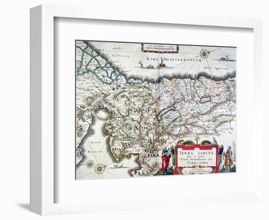 Map of the Holy Land, Published in Amsterdam, 1629-Willem Janszoon Blaeu-Framed Giclee Print