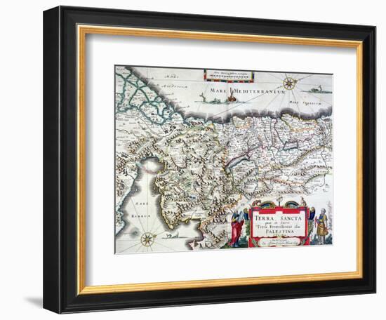 Map of the Holy Land, Published in Amsterdam, 1629-Willem Janszoon Blaeu-Framed Giclee Print