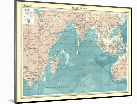 Map of the Indian Ocean-Unknown-Mounted Giclee Print
