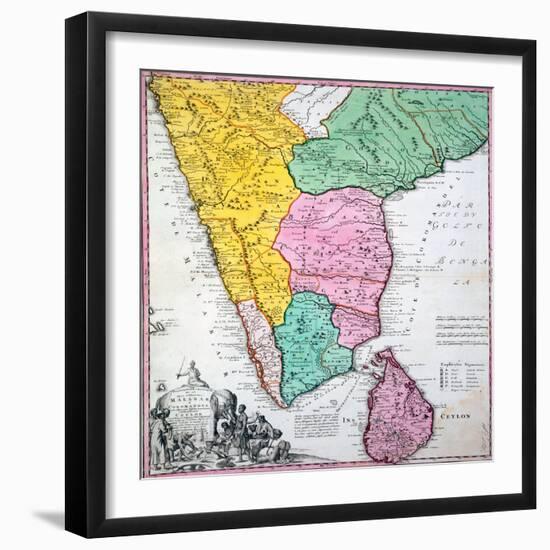 Map of the Indian Peninsula, 1733-null-Framed Premium Giclee Print