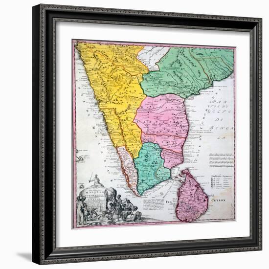 Map of the Indian Peninsula, 1733-null-Framed Premium Giclee Print