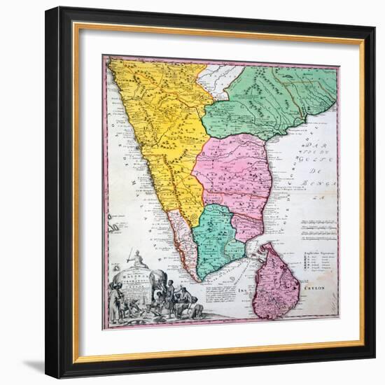 Map of the Indian Peninsula, 1733-null-Framed Premium Giclee Print