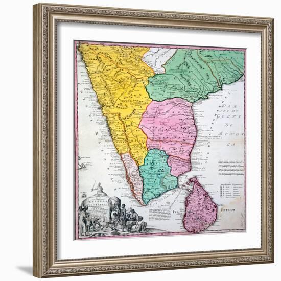 Map of the Indian Peninsula, 1733-null-Framed Giclee Print