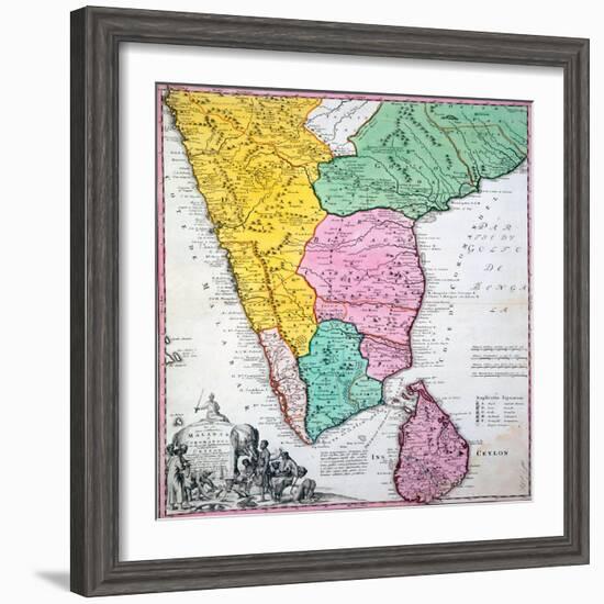 Map of the Indian Peninsula, 1733-null-Framed Giclee Print