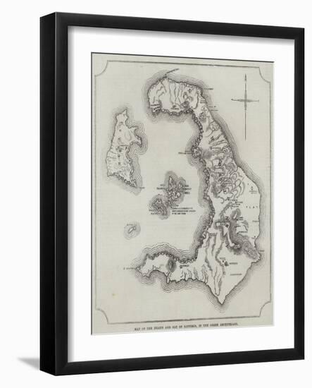 Map of the Island and Bay of Santorin, in the Greek Archipelago-null-Framed Giclee Print
