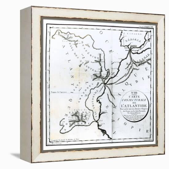 Map of the Island of Atlantis, Bory of St-Vincent and Engraved by E. Collin-null-Framed Premier Image Canvas